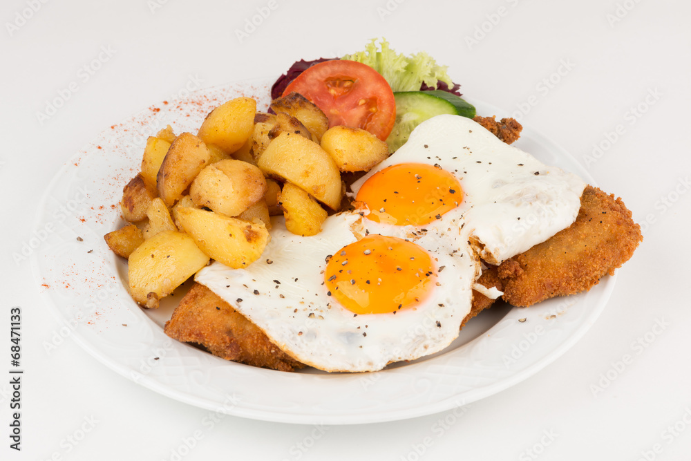 Schweinekotelett paniert mit Eiern Schweinekotelett paniert mit Eiern