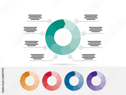 Eight sided presentation infographic diagram chart vector