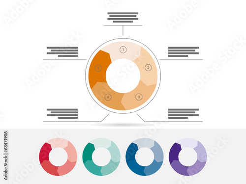Five sided presentation infographic diagram vector