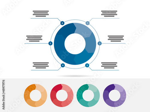 Six sided presentation infographic diagram chart vector