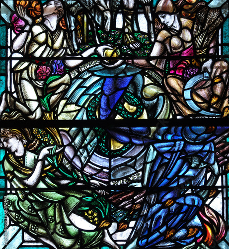 The seasons in stained glass