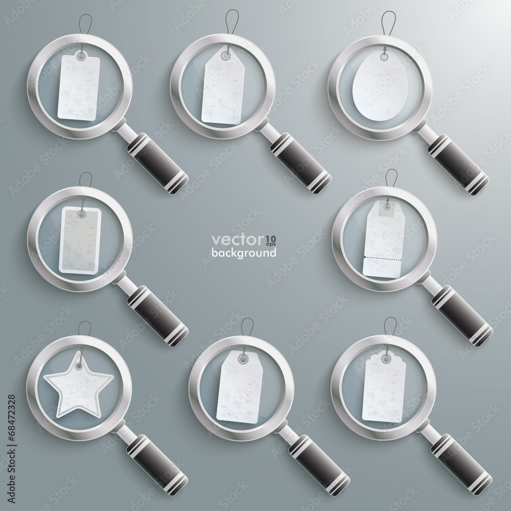 White Price Stickers Loupe Set White Price Stickers Loupe Set