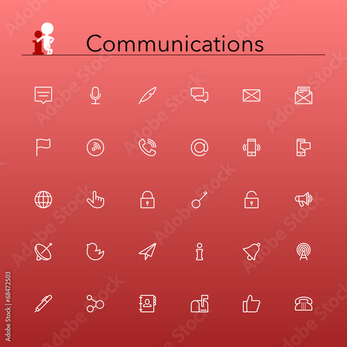 Communications Line Icons
