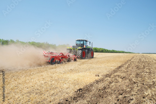 tractor with a plow