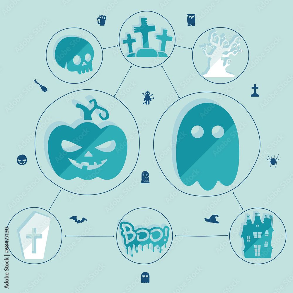 Halloween flat infographic Halloween flat infographic