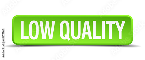low quality green 3d realistic square isolated button