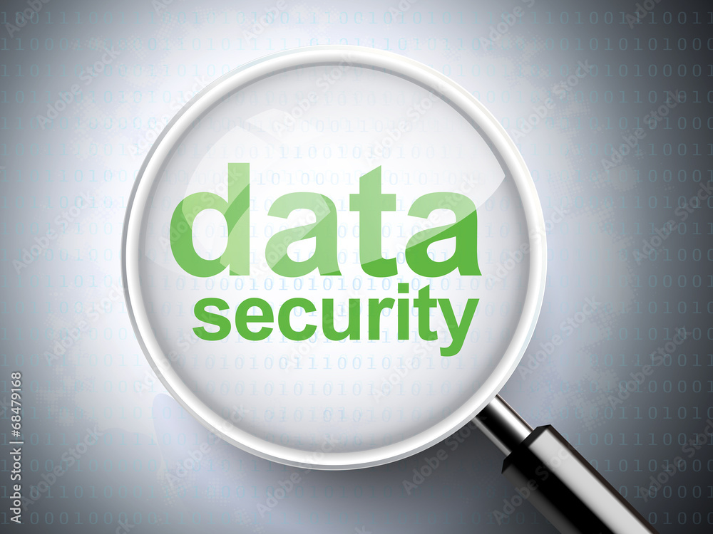 magnifying glass with words data security magnifying glass with words data security