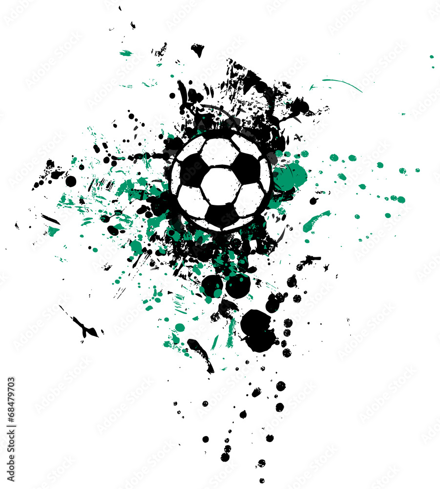 grungy soccer ball, vector illustration