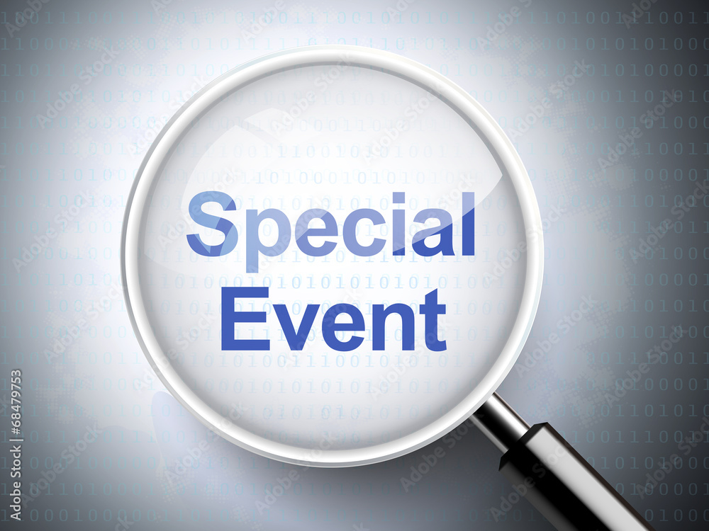 magnifying glass with words special event magnifying glass with words special event