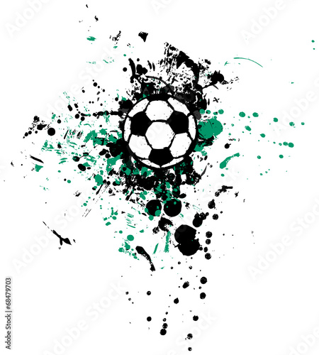 grungy soccer ball, vector illustration