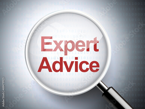 magnifying glass with words expert advice