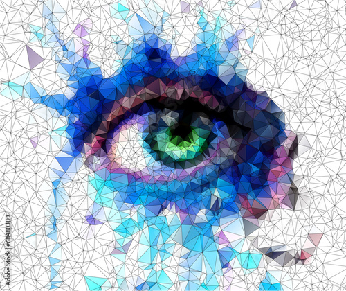 beautiful eye in geometric styling abstract geometric background