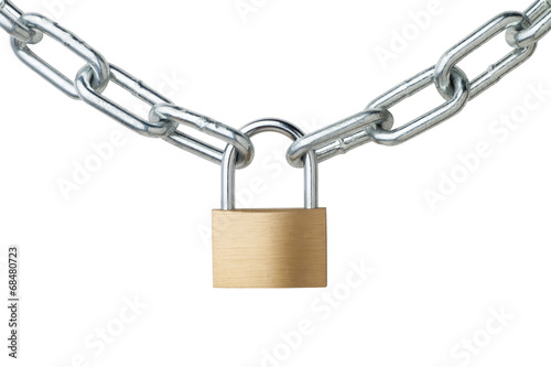 Metal chain and padlock photo