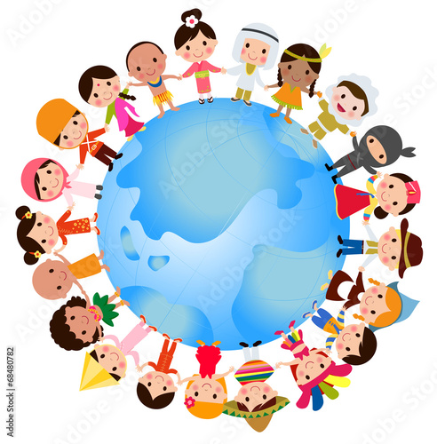 Happy World Kids Set with multicultural traditional costumes