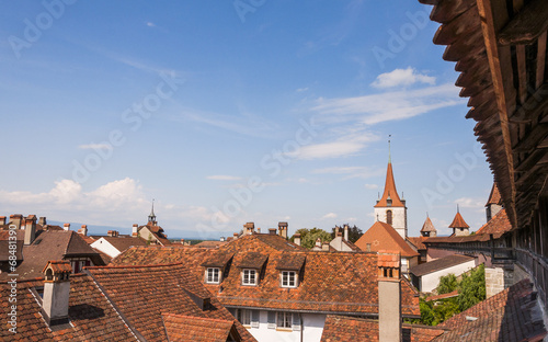 Murten, Altstadt, Ringmauer, Stadtmauer, Kirche, Schweiz photo