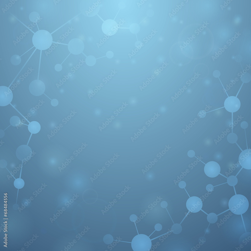 Blue background with molecules Stock Vector | Adobe Stock
