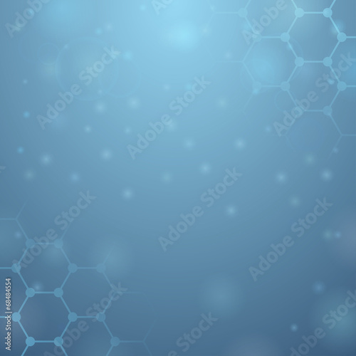 Blue background and hive
