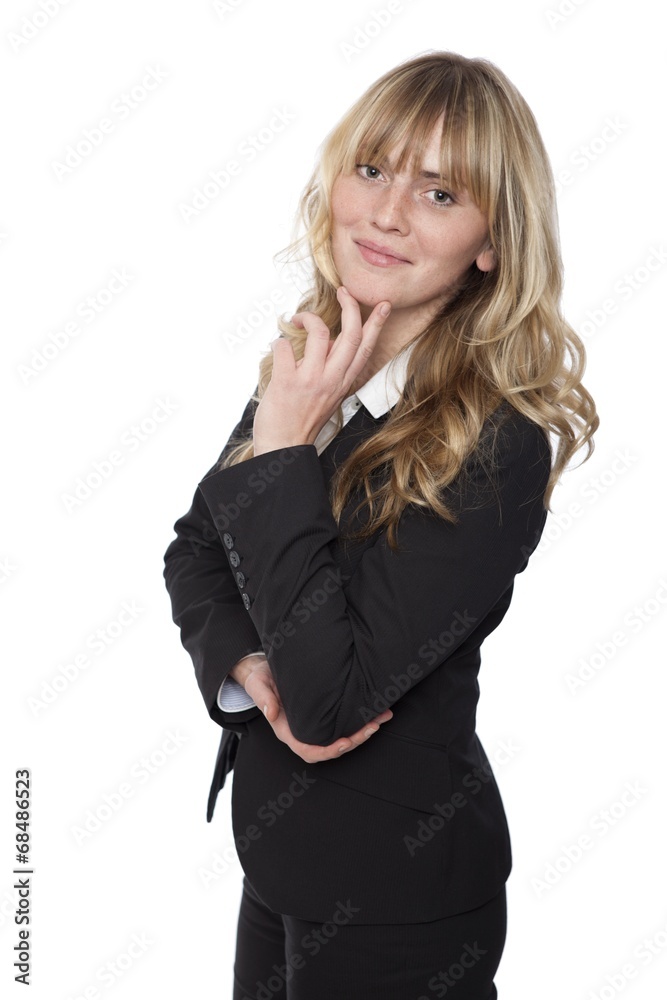 Stylish young businesswoman in a black suit Stylish young businesswoman in a black suit