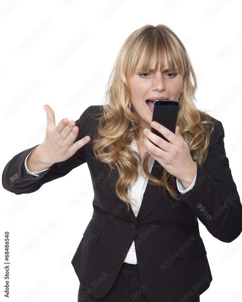 Irrate Corporate Woman While Calling on Phone Irrate Corporate Woman While Calling on Phone