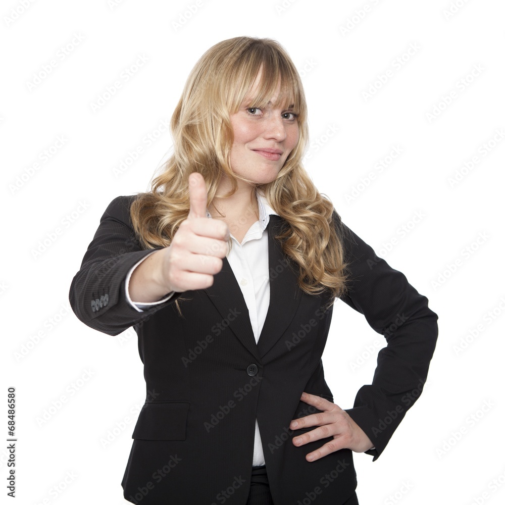 Woman in Corporate Attire Showing Thumbs up Hand Woman in Corporate Attire Showing Thumbs up Hand