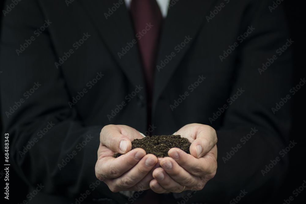 Ground in the hands Ground in the hands