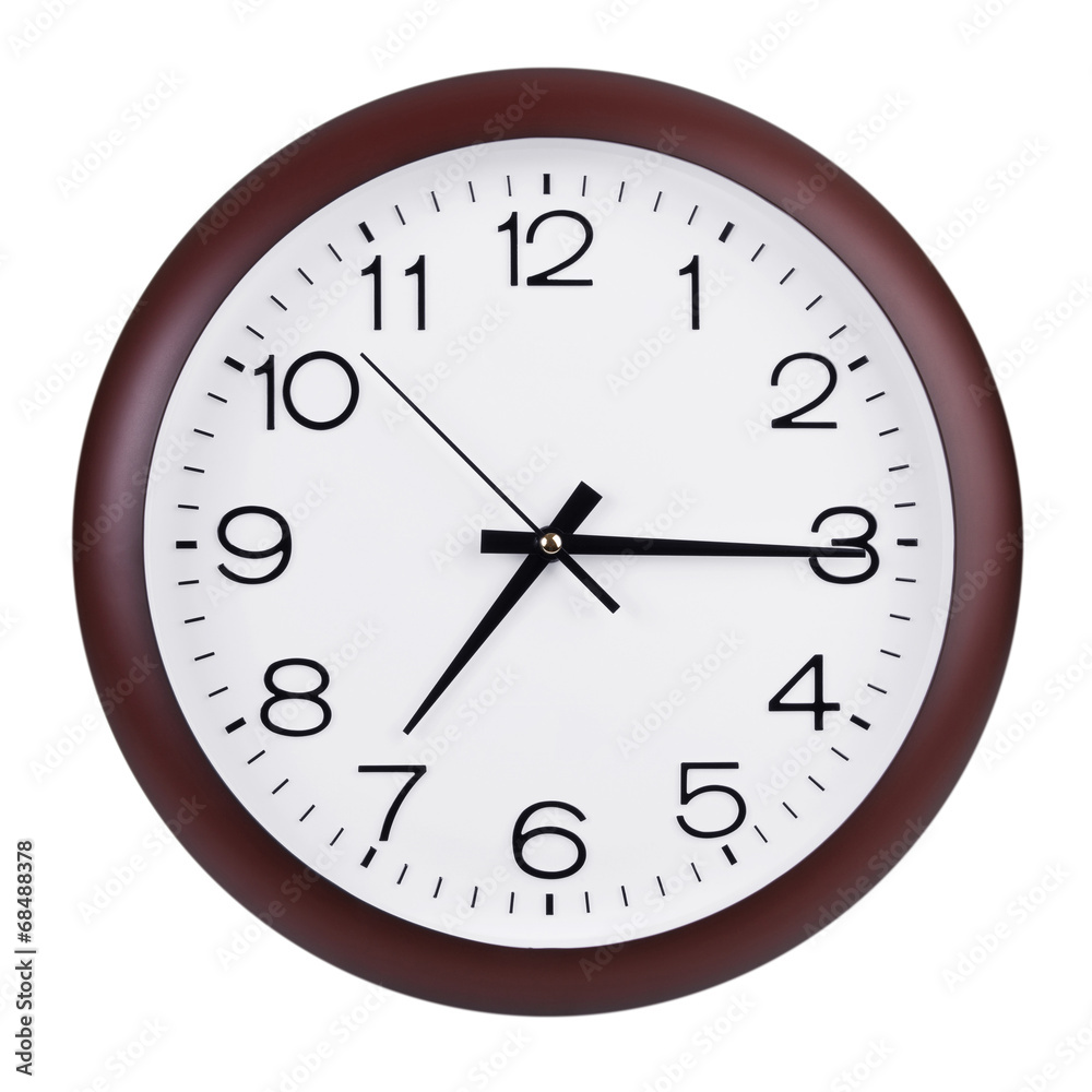 Fifteen minutes past seven on the clock Fifteen minutes past seven on the clock