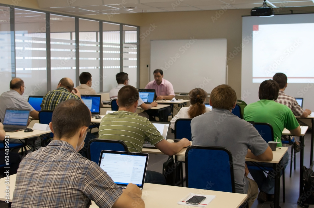 lecture in a computer class lecture in a computer class
