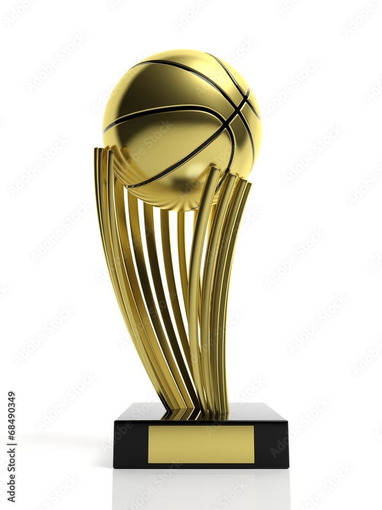 Obraz premium Basketball golden trophy isolated on white
