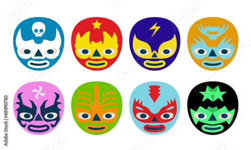 Color mexican wrestlers mask for kids