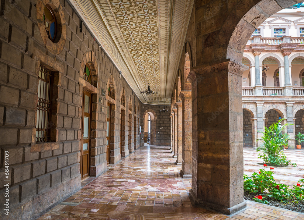 Hallways of a public building in downtown Cuenca