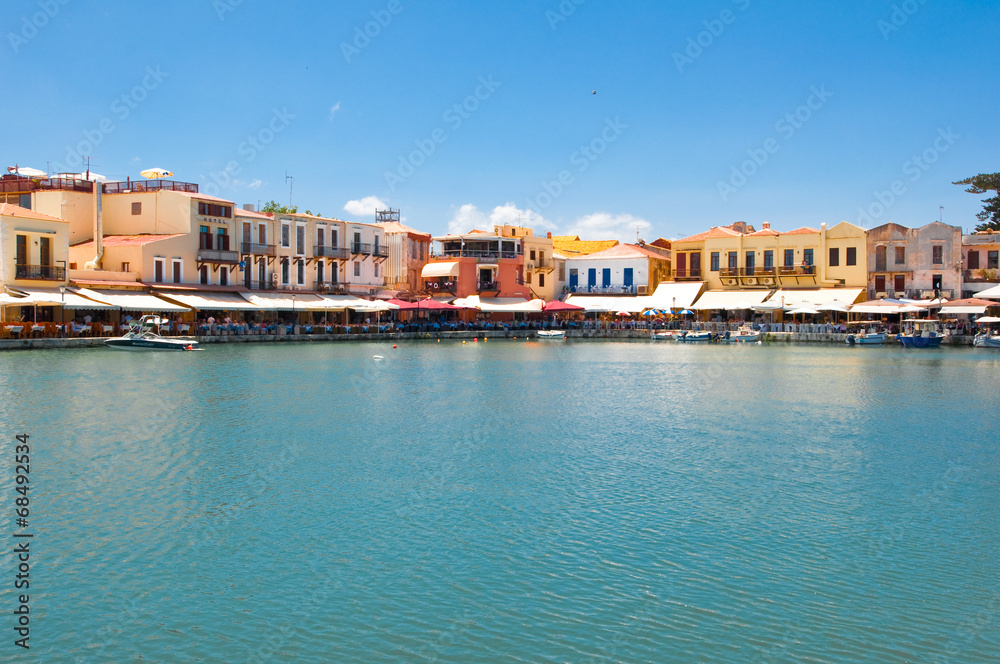The old venetian harbour. Rethymno city, Crete island, Greece.