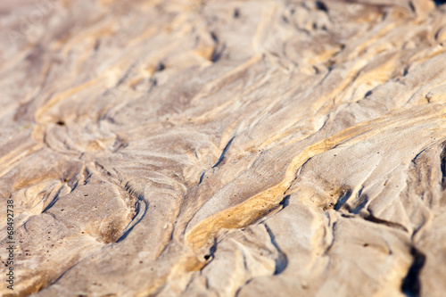 Sand surface with the relief formed by water currents