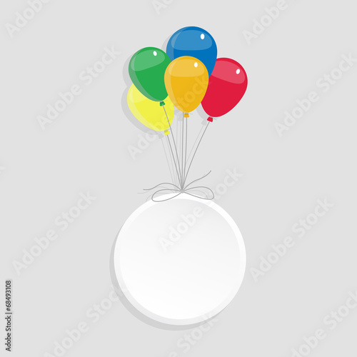 Circle with copy space and balloons