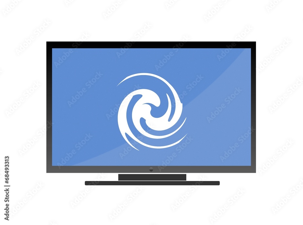 Spirale en forme d'alien dans un écran de télévision Spirale en forme d'alien dans un écran de télévision