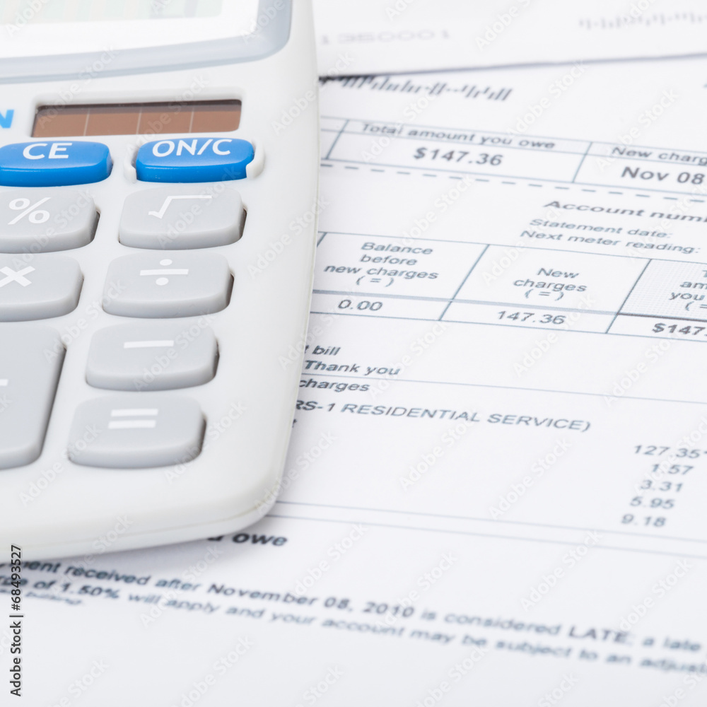 Utility bill and calculator - 1 to 1 ratio Utility bill and calculator - 1 to 1 ratio