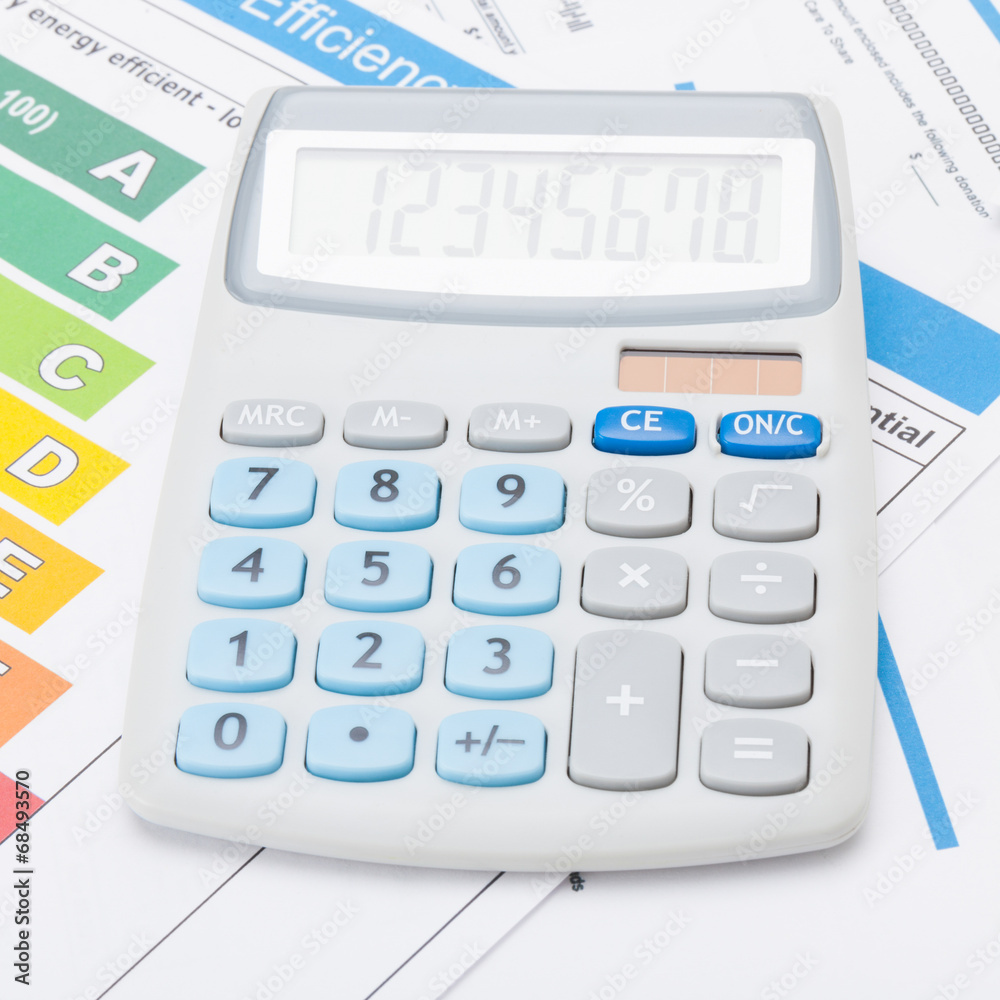 Calculator with energy efficiency chart - 1 to 1 ratio Calculator with energy efficiency chart - 1 to 1 ratio