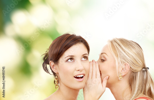 Принти на полотні two smiling women whispering gossip