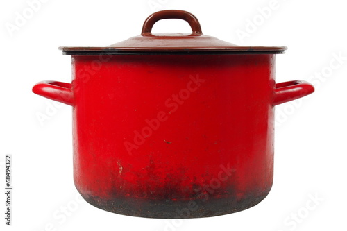 Red kitchen pot
