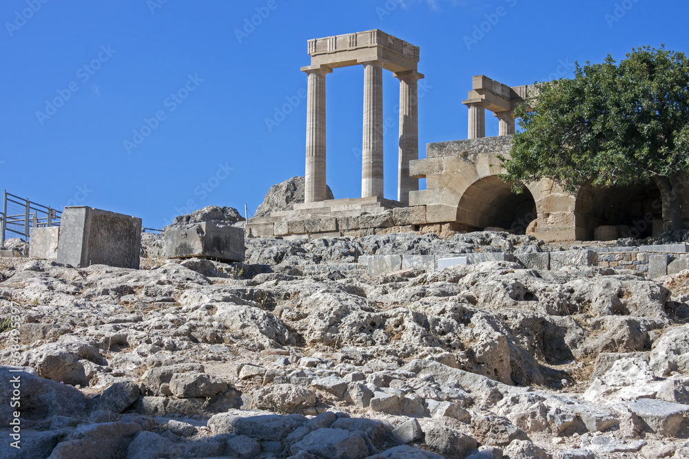 The acropolis of Lindos, Rhodes, Greece
