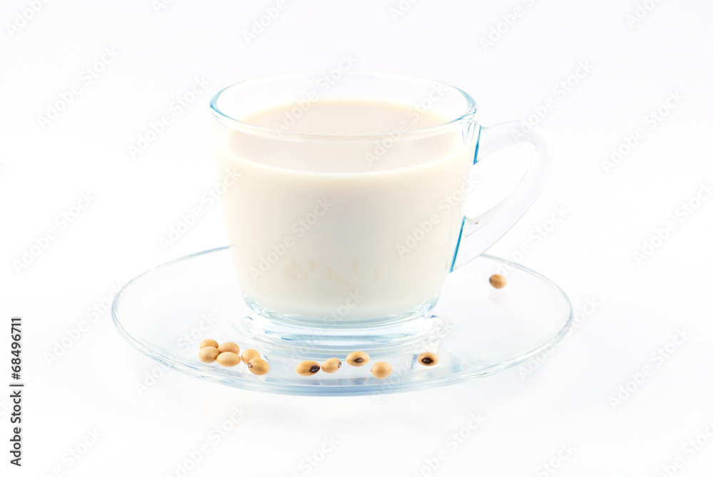 Fototapeta premium soy milk with soy beans