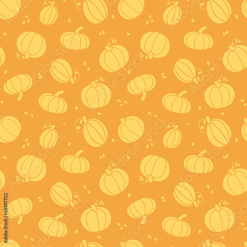 Thanksgiving golden pumpkins seamless pattern background