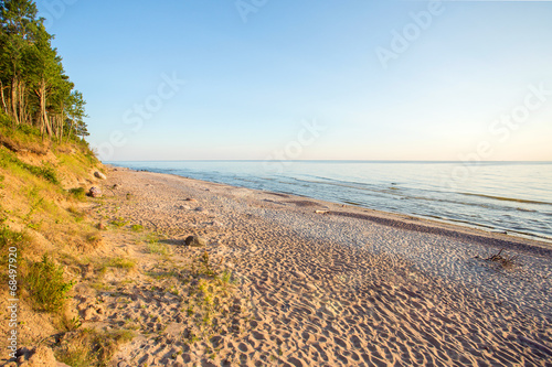 Fototapeta Naklejka Na Ścianę i Meble -  Empty sand beach at the Baltic sea, Lithuania