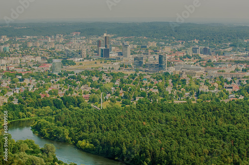 Aerial panorama of Vilnius, Lithuania. Zverynas, Snipiskes