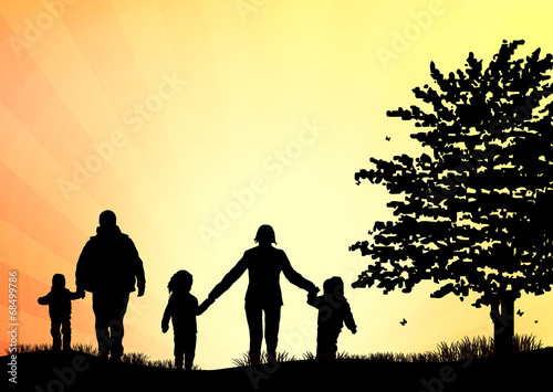 Family outdoors summer