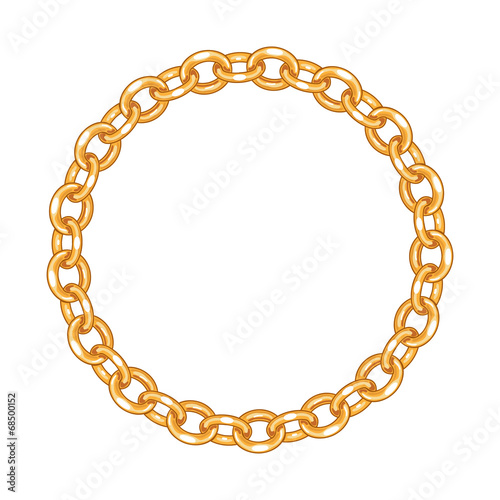 round frame vector - gold chain on the white background