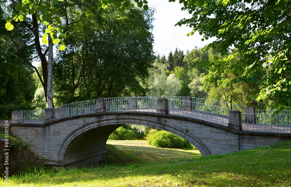 Bridge in Pavlovsk Park near Saint Petersburg, Russia