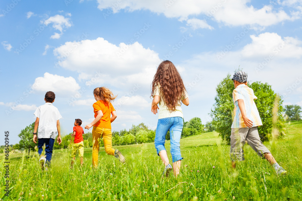 Children back running in other direction Children back running in other direction