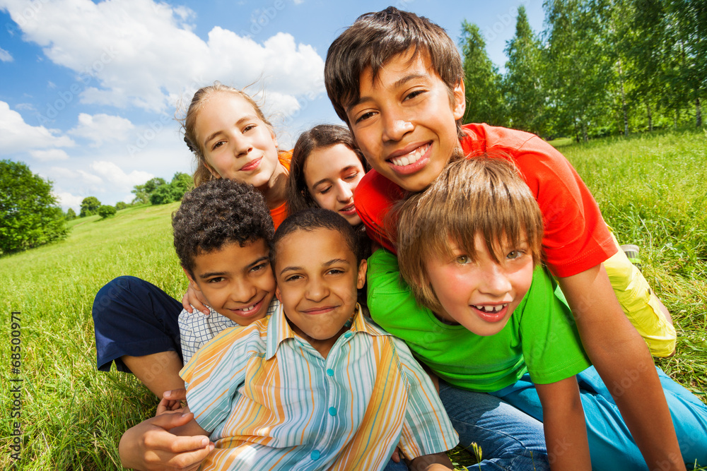Close up view of happy smiling kids Close up view of happy smiling kids