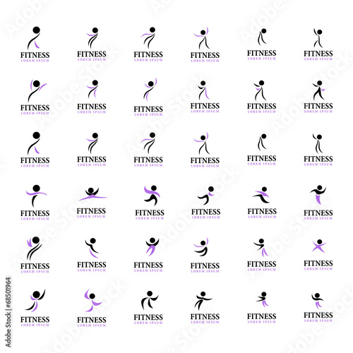 People At Aerobics Class - Isolated On White Background