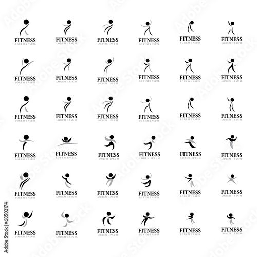 Women At Aerobics Class - Isolated On White Background